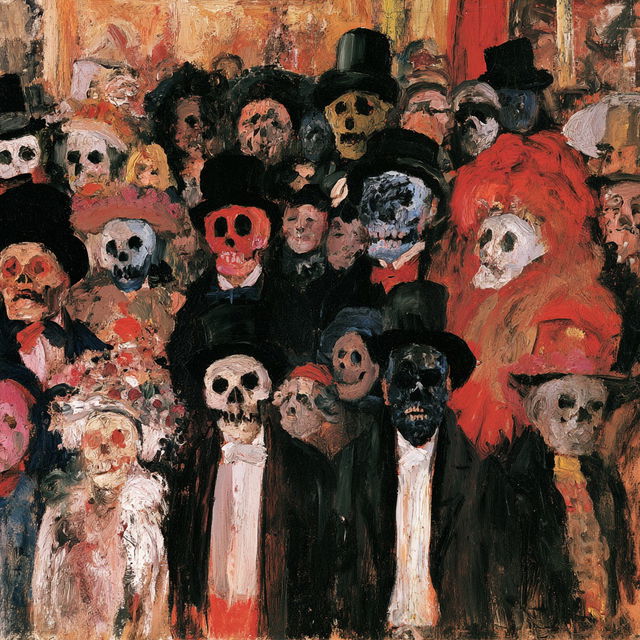 James Ensor style, Midjourney V8.2, render 2 of 4