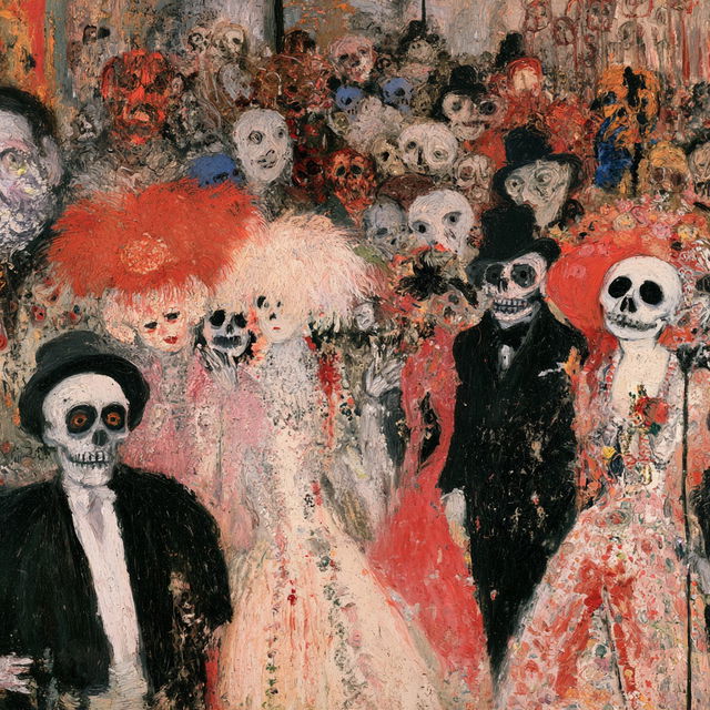 James Ensor style, Midjourney V8.2, render 1 of 4