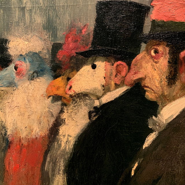 James Ensor style, Midjourney V8.2, render 3 of 4