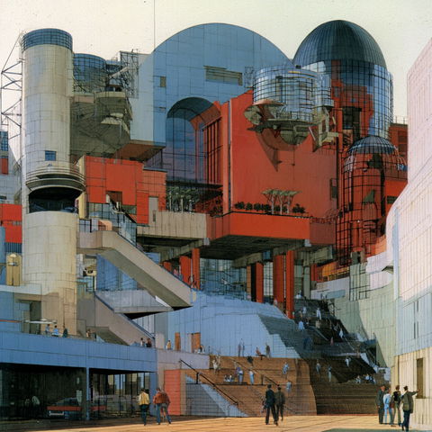 James Stirling style (Architects), Midjourney V8.2