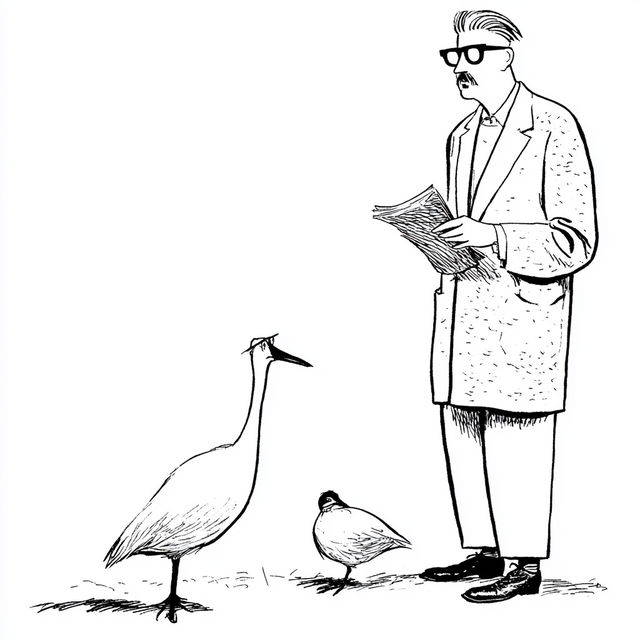 James Thurber style, Midjourney V8.2, render 3 of 4