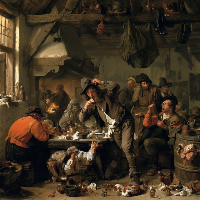 Jan Steen style, Midjourney V8.2, render 2 of 4