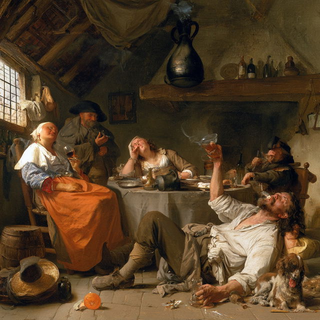 Jan Steen style, Midjourney V8.2, render 3 of 4