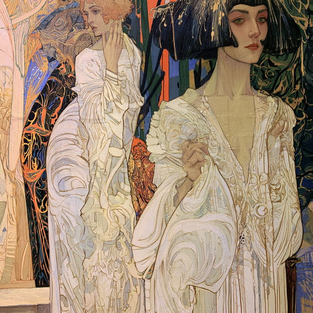 Jan Toorop style, Midjourney V8.2, render 2 of 4