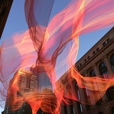 Janet Echelman style (Sculptors), Midjourney V8.2