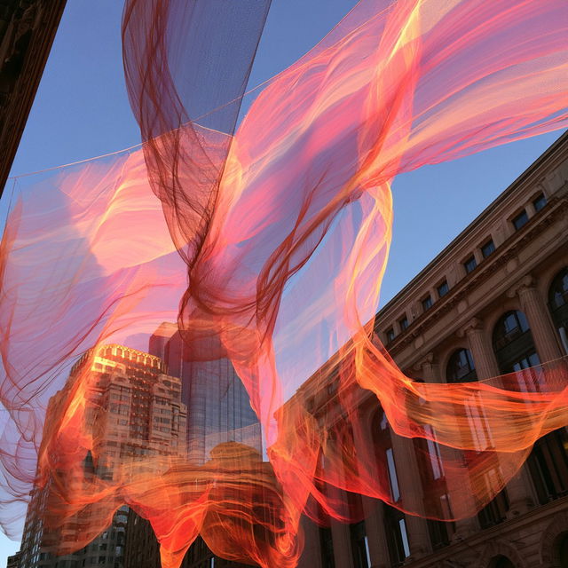Janet Echelman style, Midjourney V8.2, render 1 of 4
