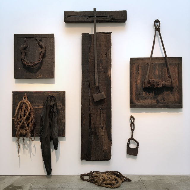 Jannis Kounellis style, Midjourney V8.2, render 2 of 4