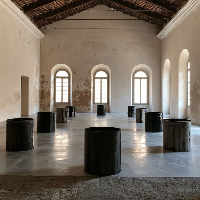 Jannis Kounellis style, Midjourney V8.2, render 3 of 4