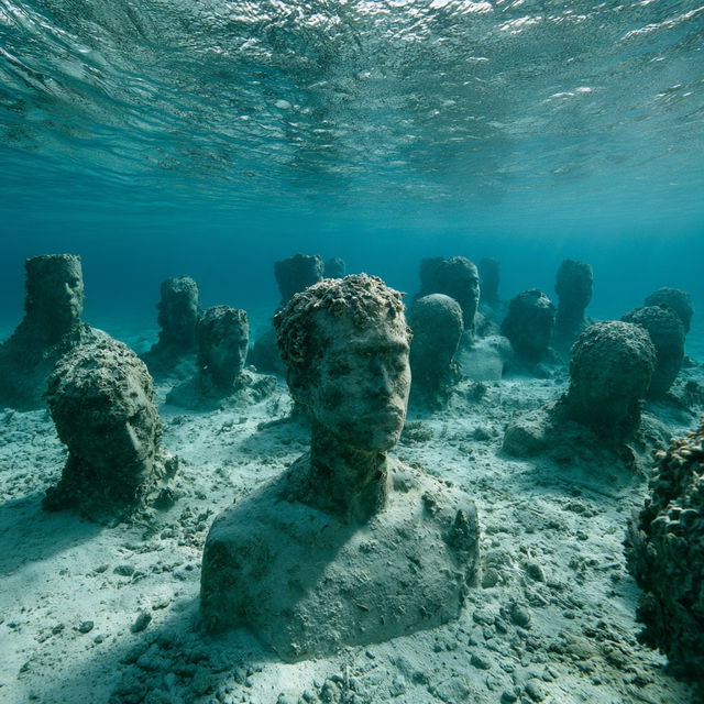 Jason deCaires Taylor style, Midjourney V8.2, render 2 of 4