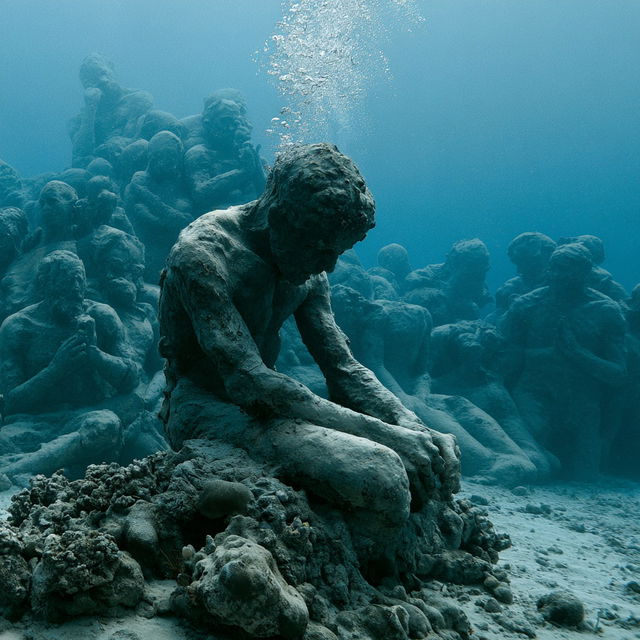 Jason deCaires Taylor style, Midjourney V8.2, render 1 of 4