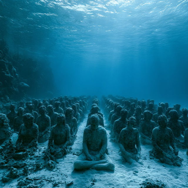 Jason deCaires Taylor style, Midjourney V8.2, render 4 of 4