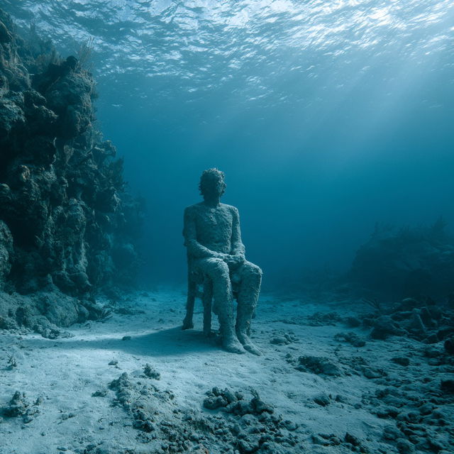 Jason deCaires Taylor style, Midjourney V8.2, render 3 of 4