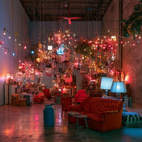 Jason Rhoades style (Sculptors), Midjourney V8.2
