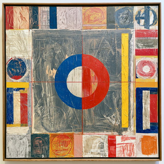Jasper Johns style, Midjourney V8.2, render 3 of 4