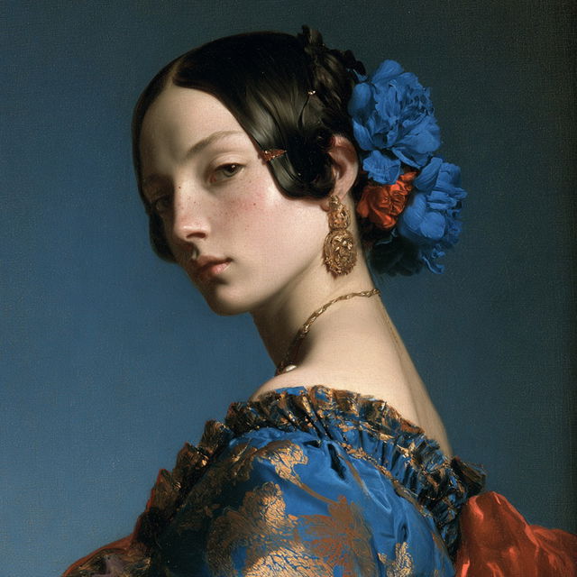 Jean Auguste Dominique Ingres style, Midjourney V8.2, render 1 of 4