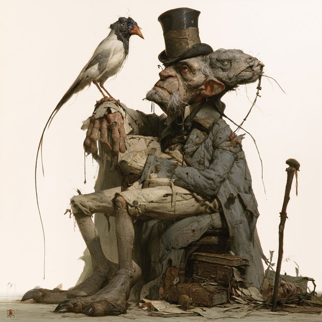 Jean-Baptiste Monge style, Midjourney V8.2, render 3 of 4