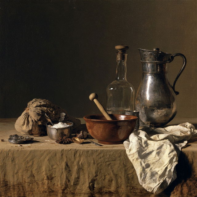Jean-Baptiste-Simeon Chardin style, Midjourney V8.2, render 3 of 4