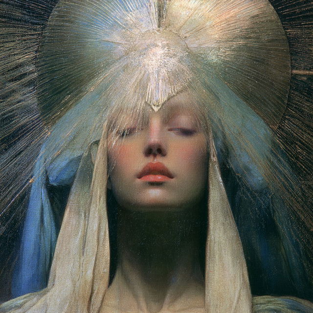 Jean Delville style, Midjourney V8.2, render 2 of 4