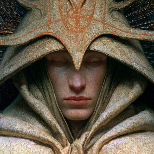 Jean Delville style, Midjourney V8.2, render 3 of 4
