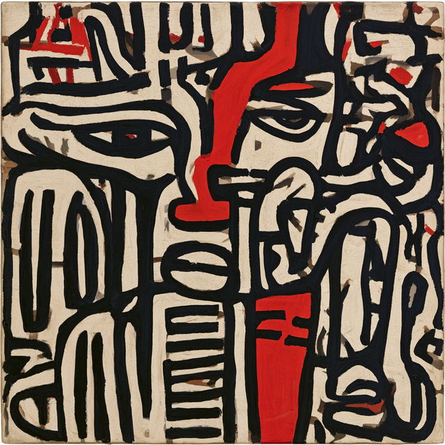 Jean Dubuffet style, Midjourney V8.2, render 1 of 4