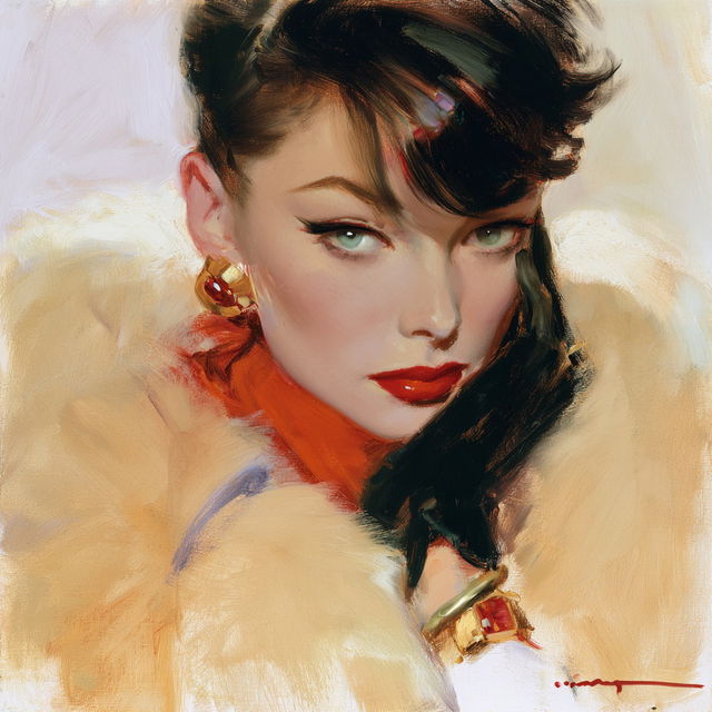 Jean-Gabriel Domergue style, Midjourney V8.2, render 2 of 4