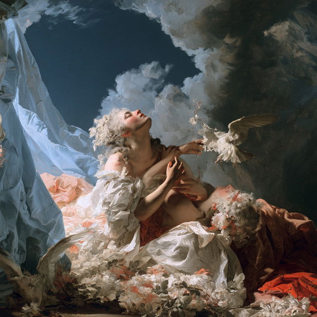 Jean-Honore Fragonard style, Midjourney V8.2, render 3 of 4