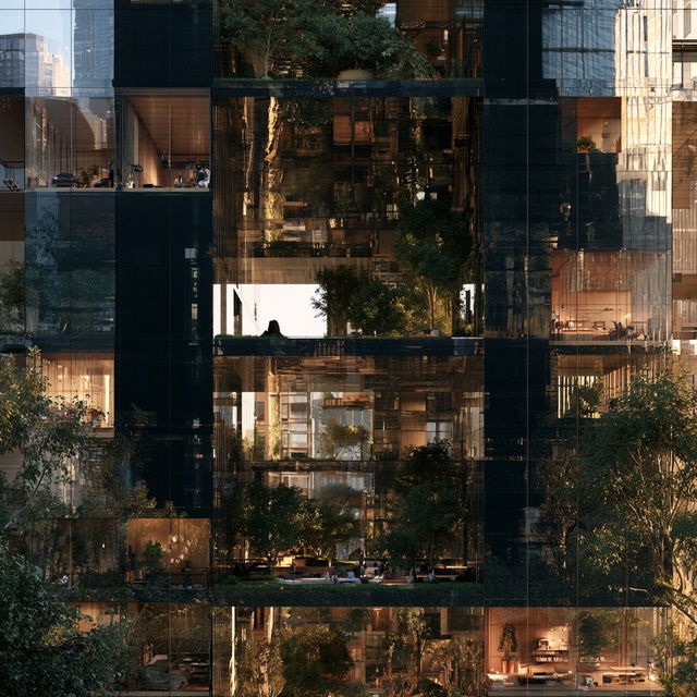 Jean Nouvel style, Midjourney V8.2, render 2 of 4