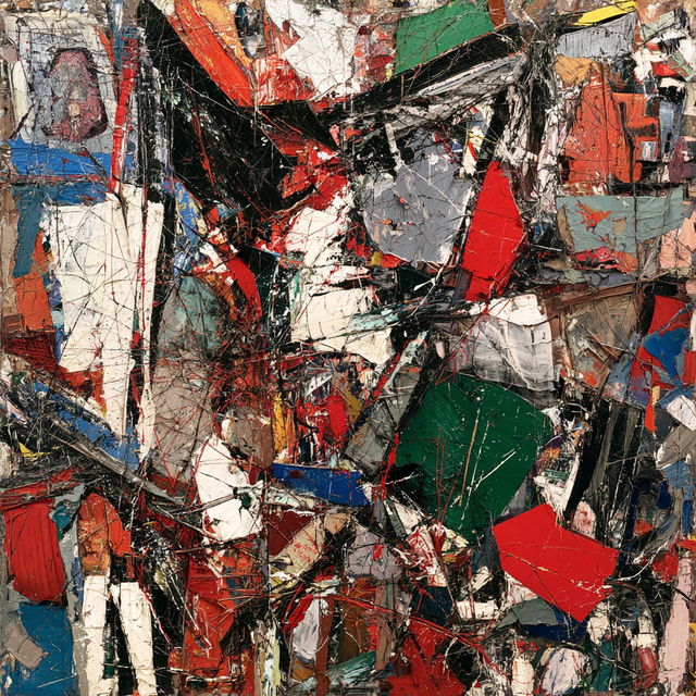 Jean-Paul Riopelle style, Midjourney V8.2, render 2 of 4
