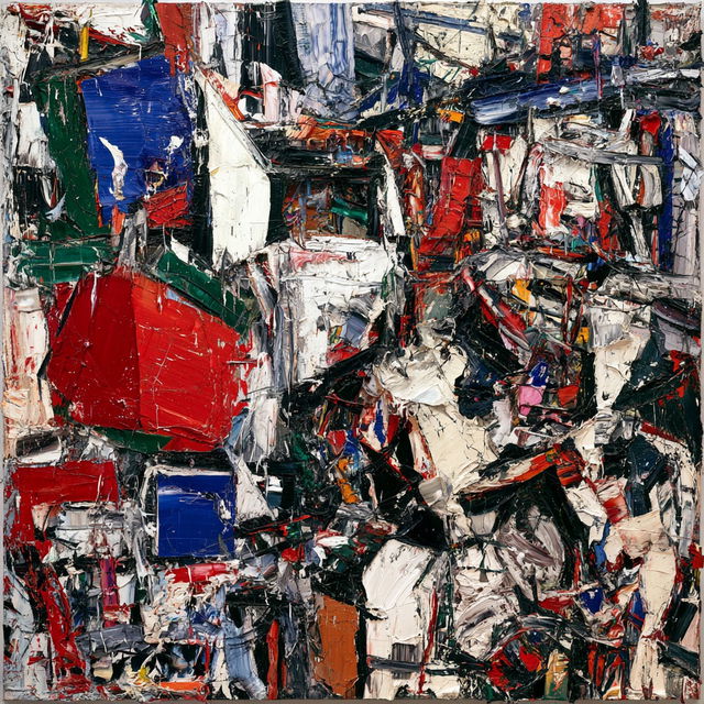 Jean-Paul Riopelle style, Midjourney V8.2, render 4 of 4