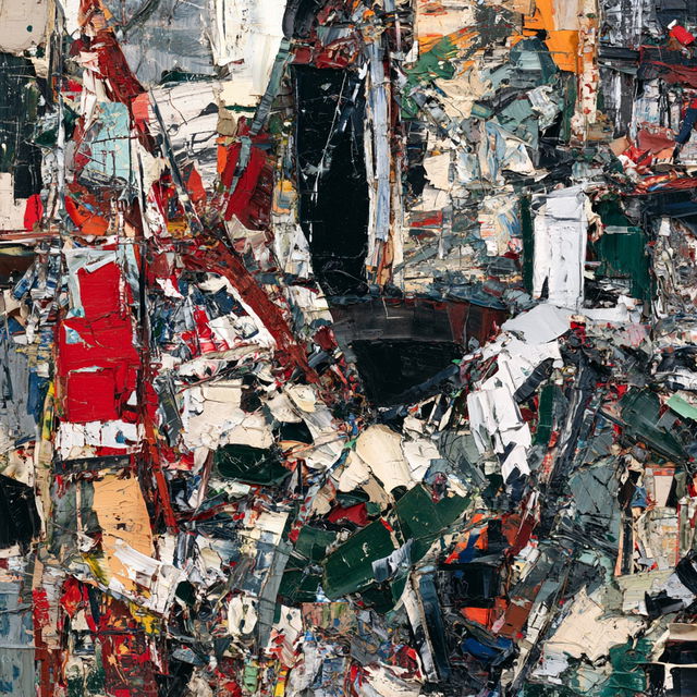 Jean-Paul Riopelle style, Midjourney V8.2, render 3 of 4