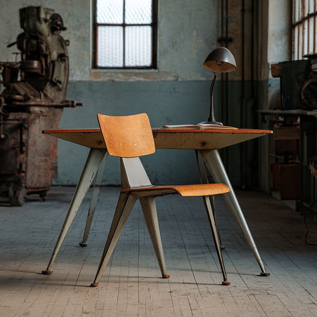 Jean Prouve style, Midjourney V8.2, render 4 of 4