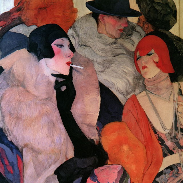 Jeanne Mammen style, Midjourney V8.2, render 2 of 4
