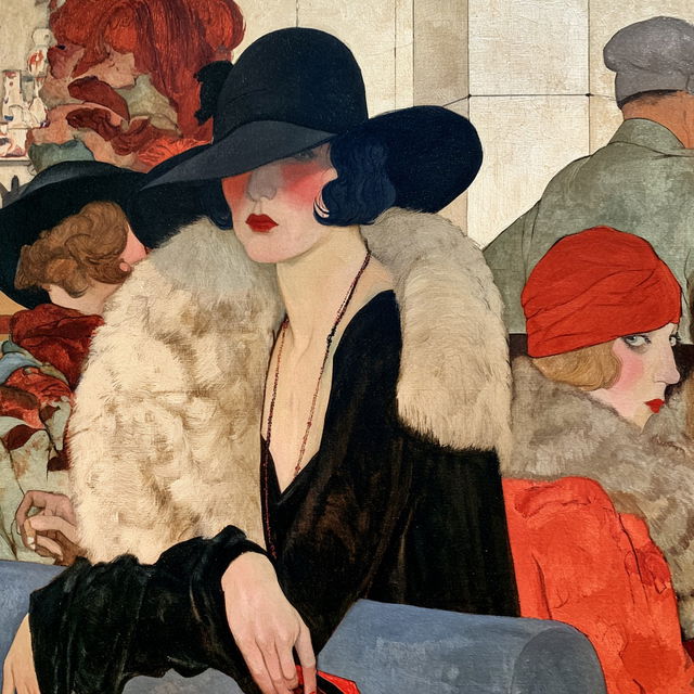 Jeanne Mammen style, Midjourney V8.2, render 3 of 4