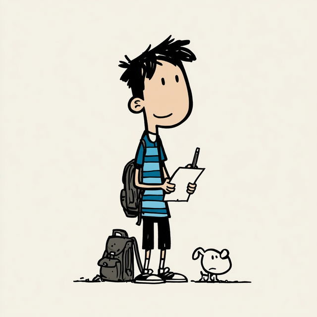 Jeff Kinney style, Midjourney V8.2, render 3 of 4