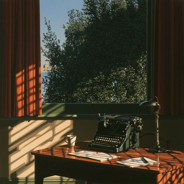Jeffrey Smart style, Midjourney V8.2, render 3 of 4