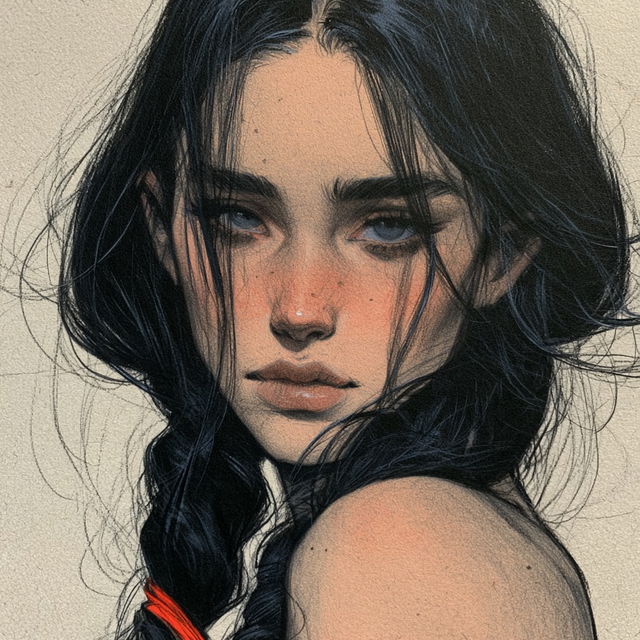 Jenny Frison style, Midjourney V8.2, render 2 of 4