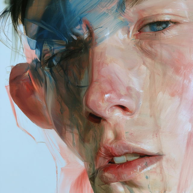 Jenny Saville style, Midjourney V8.2, render 2 of 4