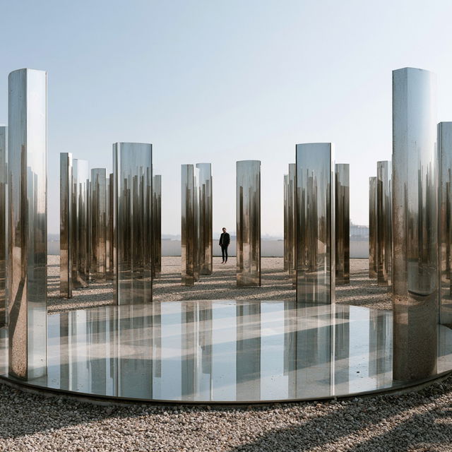 Jeppe Hein style, Midjourney V8.2, render 2 of 4