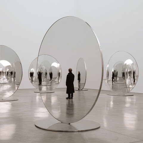Jeppe Hein style (Sculptors), Midjourney V8.2