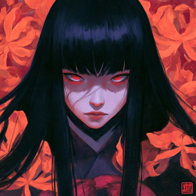 Jigoku Shoujo style, Midjourney V8.2, render 2 of 4
