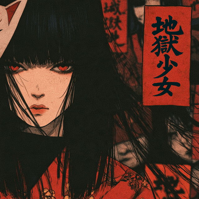 Jigoku Shoujo style, Midjourney V8.2, render 3 of 4