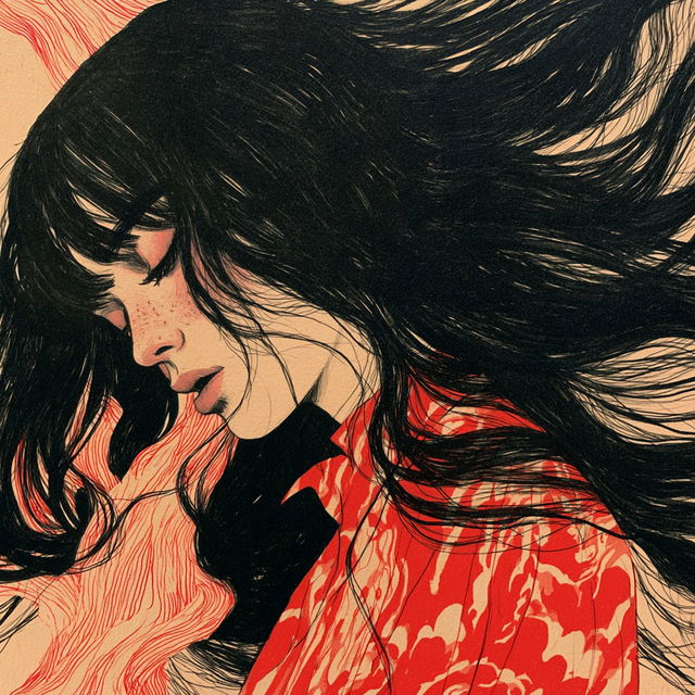 Jillian Tamaki style, Midjourney V8.2, render 4 of 4