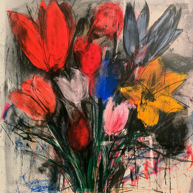Jim Dine style, Midjourney V8.2, render 3 of 4