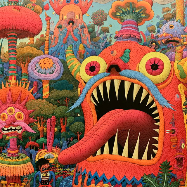 Jim Woodring style, Midjourney V8.2, render 1 of 4