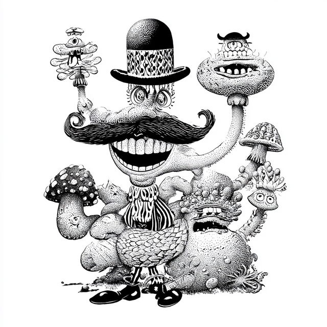 Jim Woodring style, Midjourney V8.2, render 4 of 4