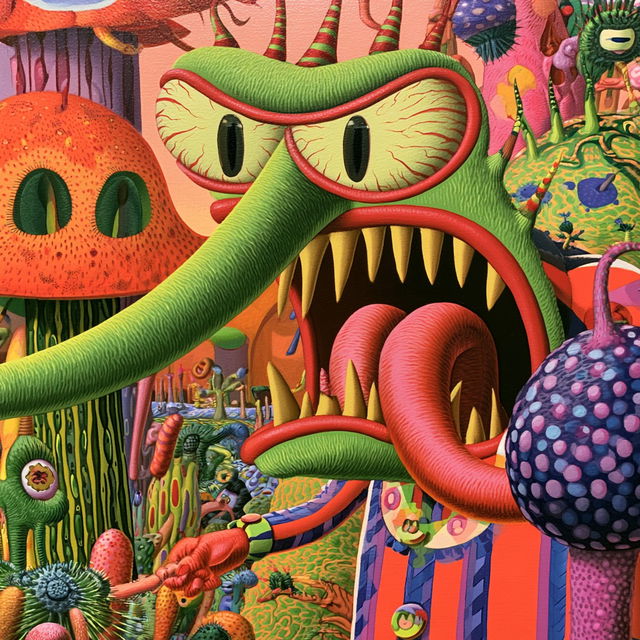 Jim Woodring style, Midjourney V8.2, render 3 of 4