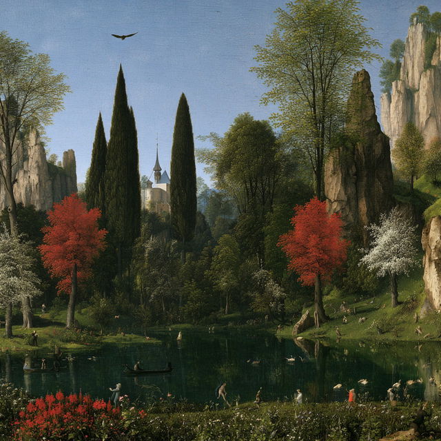 Joachim Patinir style, Midjourney V8.2, render 3 of 4