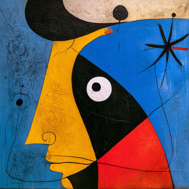 Joan Miro style, Midjourney V8.2, render 1 of 4