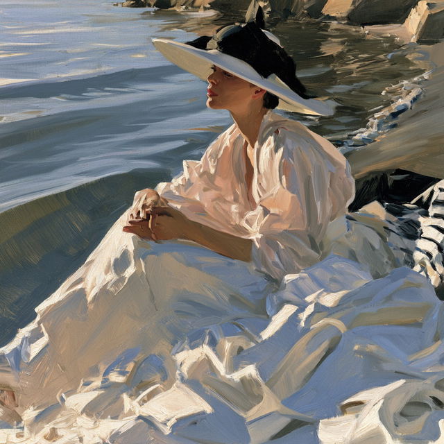 Joaquin Sorolla style, Midjourney V8.2, render 2 of 4
