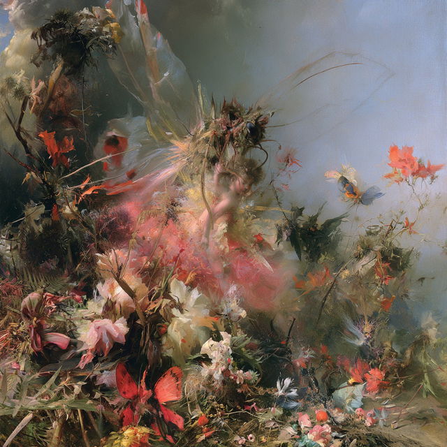 John Anster Fitzgerald style, Midjourney V8.2, render 1 of 4